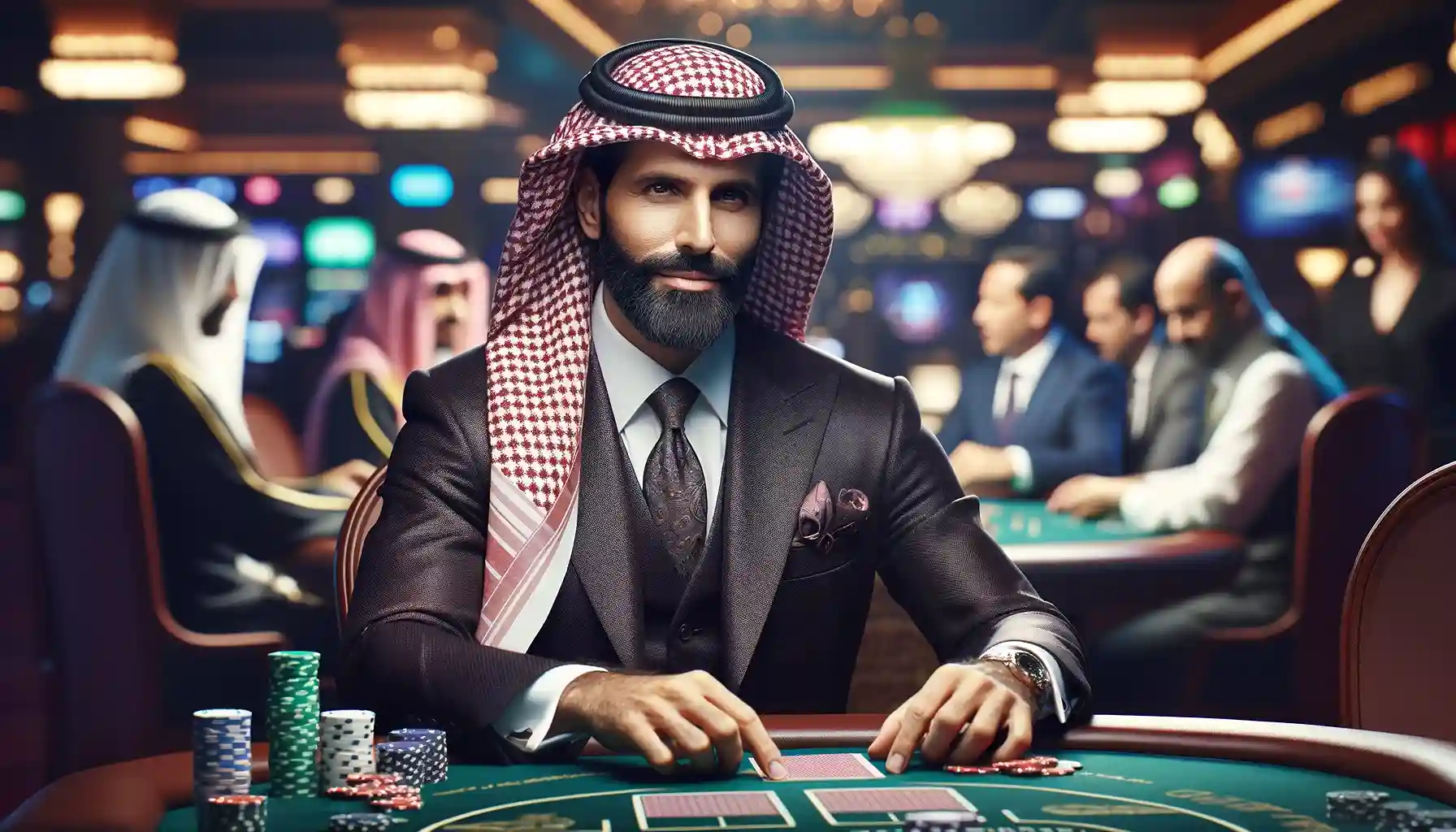 arabic man playing casino